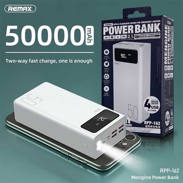 Remax RPP-162 50,000mah power bank with 4usb outputs & 3usb inputs